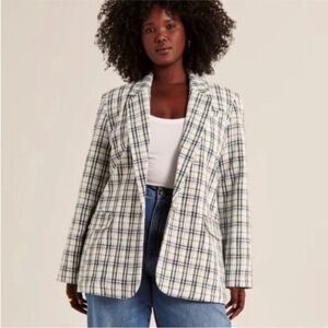 Abercrombie & Fitch classic tweed plaid blazer, size S | preppy academia jacket